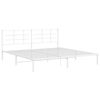 vidaXL Cadre de lit m&eacute;tal sans matelas et t&ecirc;te de lit blanc 200x200 cm
