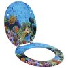 vidaXL Si&egrave;ge de toilette Bleu profond de mer 44 x 38 cm Panneau MDF