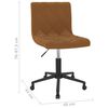 vidaXL Chaises pivotantes &agrave; manger lot de 2 Marron Velours