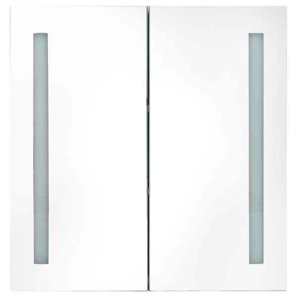 vidaXL Armoire de salle de bain &agrave; miroir LED Gris 62x14x60 cm