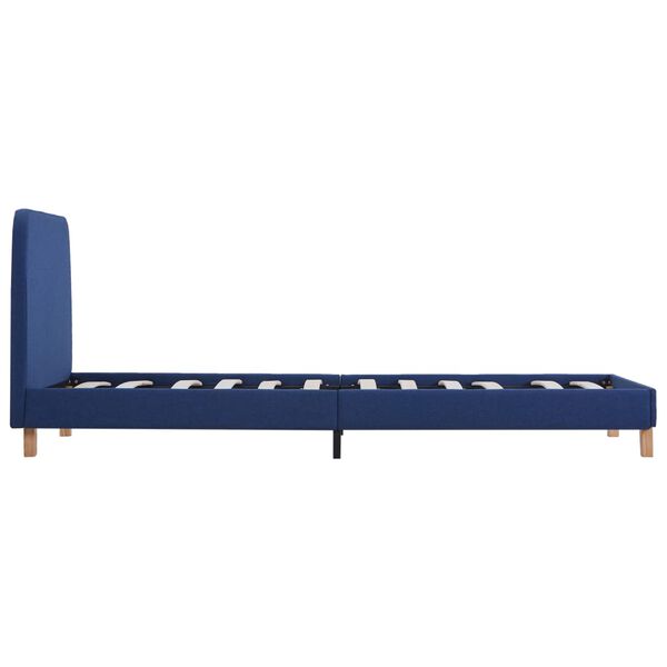 vidaXL Cadre de lit sans matelas bleu tissu 90x200 cm
