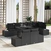 vidaXL Ensemble de canap&eacute; de jardin 9 pcs Noir Poly rotin