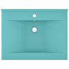 vidaXL Lavabo avec trou de robinet Vert clair mat 60x46 cm Céramique