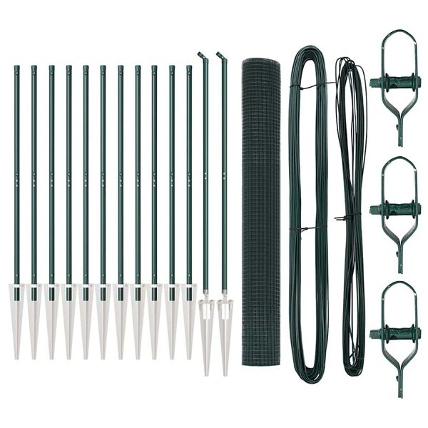 vidaXL Poteau de cl&ocirc;ture. Vert 25 x 1,4 m (grillage 12 x 12 mm)