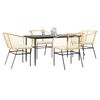 vidaXL Ensemble &agrave; manger jardin coussins 5pcs marron poly rotin verre