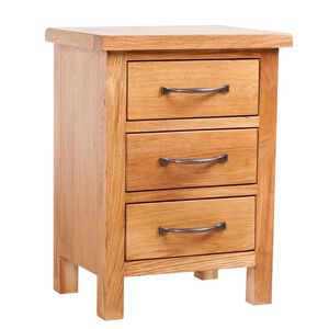 vidaXL Table de chevet avec 3 tiroirs 40x30x54 cm Bois de ch&ecirc;ne massif