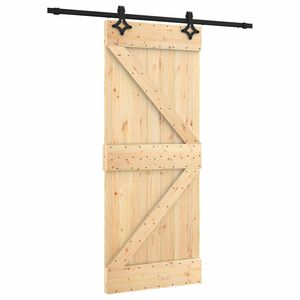 vidaXL Porte coulissante Naturel et noir 85 x 210 cm