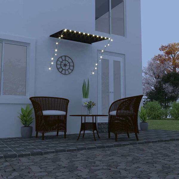 vidaXL Auvent r&eacute;tractable avec LED 150x150 cm Anthracite