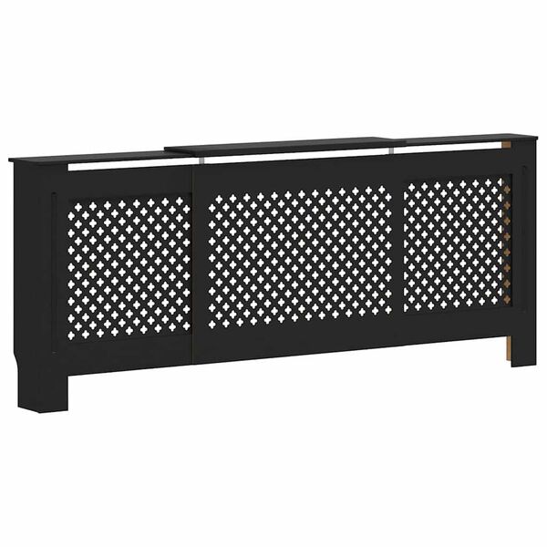 vidaXL Cache-radiateur MDF Noir 205 cm