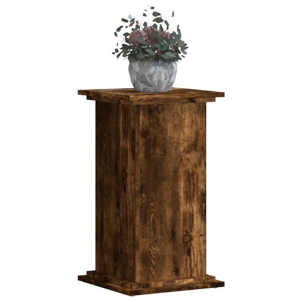 vidaXL Support pour plantes ch&ecirc;ne fum&eacute; 33x33x60 cm bois d'ing&eacute;nierie