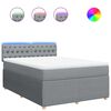 vidaXL Sommier &agrave; lattes de lit avec matelas Gris clair 140x200cm Tissu