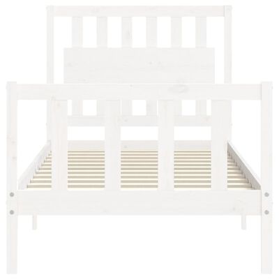 vidaXL Cadre de lit sans matelas blanc 90x200 cm bois de pin massif