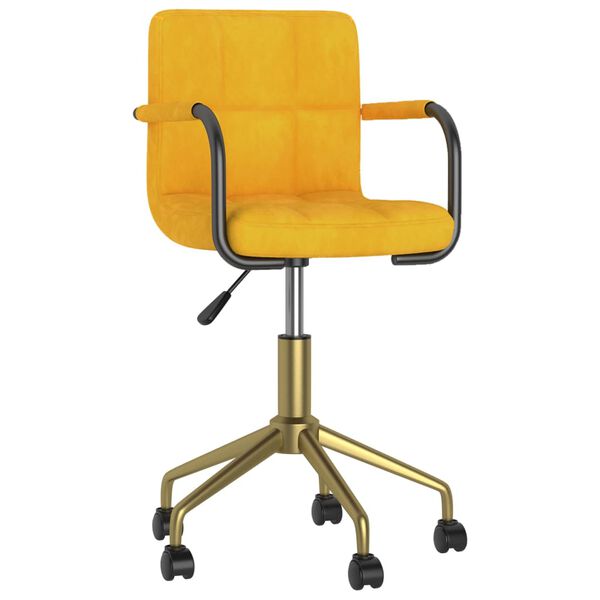 vidaXL Chaises &agrave; manger pivotantes lot de 4 jaune moutarde velours