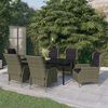 vidaXL Ensemble &agrave; manger de jardin 7 pcs Marron