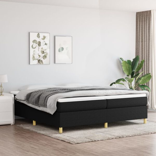 vidaXL Cadre de lit noir 200x200 cm tissu