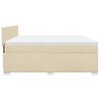 vidaXL Sommier &agrave; lattes de lit avec matelas Cr&egrave;me 200x200 cm Tissu