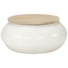 vidaXL Table basse blanc 51x51x27 cm bois de manguier massif