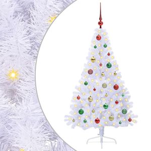 vidaXL Sapin de No&euml;l artificiel avec 150 LED Blanc 150 cm PVC et Acier
