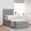 vidaXL Lit avec rangement et LED Gris clair 100 x 200 cm Polyester