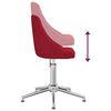 vidaXL Chaise pivotante de salle &agrave; manger Rouge bordeaux Tissu