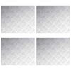 vidaXL Nez de marche Rectangulaire 4 pcs Argent&eacute; 60 x 50 cm Aluminium