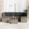vidaXL Ensemble de canap&eacute; de jardin 7 pcs Gris Poly rotin
