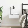vidaXL Table de chevet flottante Blanc 40x30x15 cm Bois d'ingénierie