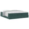 VidaXL Cadre de lit ottoman avec matelas vert fonc&eacute; 160x200 cm velours