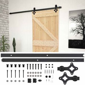 vidaXL Porte coulissante Naturel et noir 80 x 210 cm