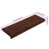 vidaXL Tapis d'escalier 10 pièces 65 x 21 x 4 cm Marron Bord rectangulaire