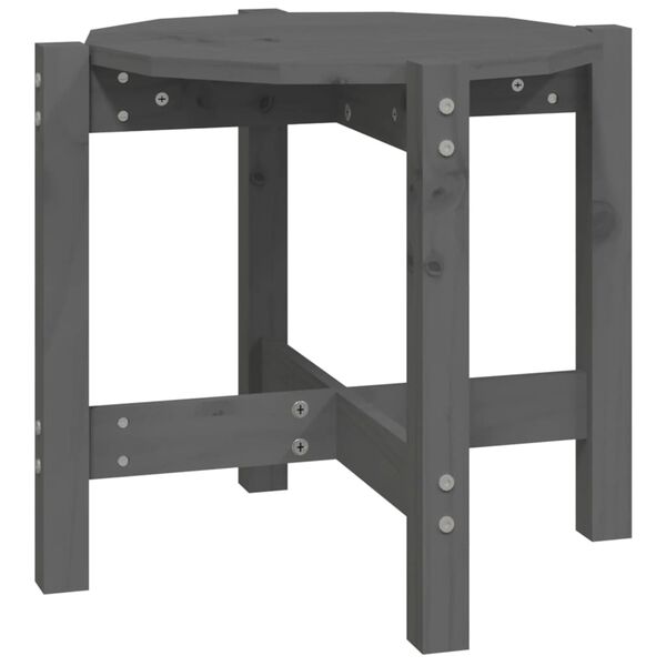 vidaXL Table basse Gris &Oslash; 52,5x45 cm Bois massif de pin