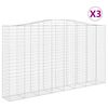 vidaXL Paniers &agrave; gabions arqu&eacute;s 3 pcs 400x50x220/240 cm Fer galvanis&eacute;