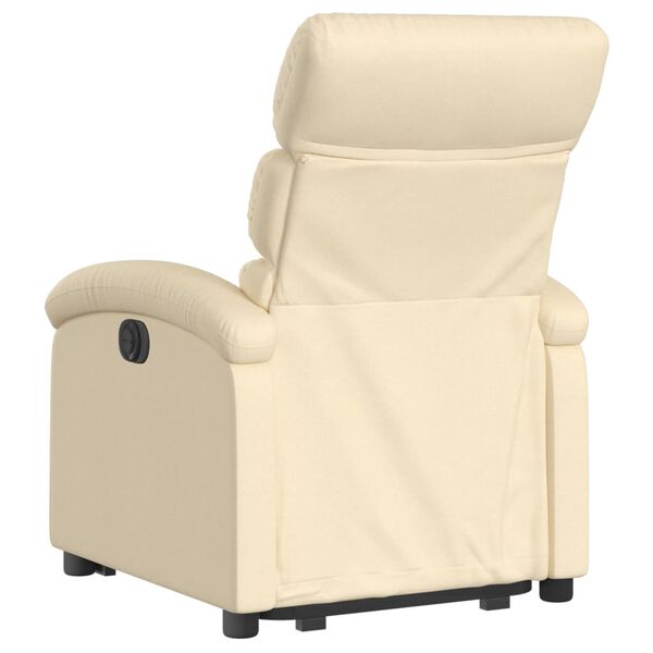vidaXL Fauteuil inclinable électrique crème tissu