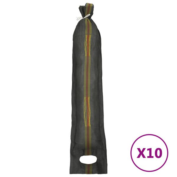 vidaXL Sacs de sable 10 pcs vert fonc&eacute; 103x25 cm PEHD