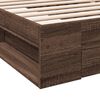 vidaXL Cadre de lit avec tiroir sans matelas ch&ecirc;ne marron 90x200 cm