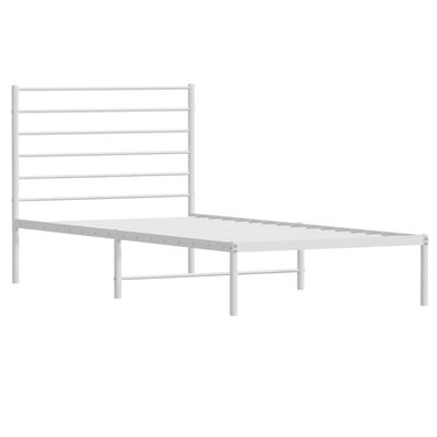 vidaXL Cadre de lit métal sans matelas avec tête de lit blanc 90x200cm