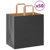 vidaXL Sacs en papier 50 pcs avec poign&eacute;es noir 26x17x25 cm