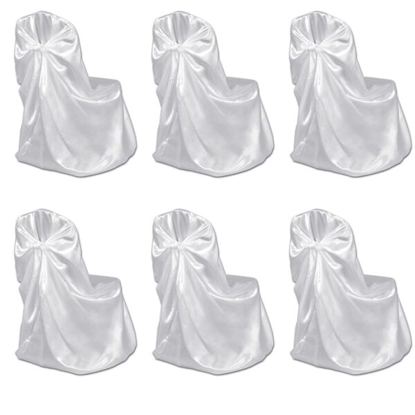 vidaXL Housses de chaise pour banquet de mariage 12 pcs Blanc
