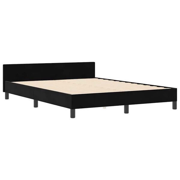 vidaXL Lit &agrave; ressorts avec t&ecirc;te de lit Noir 140 x 190 cm Velours