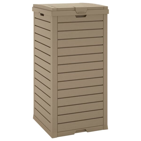 vidaXL Poubelle d'ext&eacute;rieur marron clair 41x41x86 cm polypropyl&egrave;ne