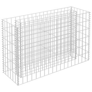 vidaXL Lit sur&eacute;lev&eacute; &agrave; gabion Acier galvanis&eacute; 90x30x60 cm