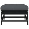 vidaXL Repose-pied de jardin avec coussin noir bois de pin massif
