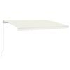 vidaXL Auvent manuel r&eacute;tractable avec LED 450x350 cm Cr&egrave;me