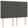 vidaXL Sommier &agrave; lattes de lit matelas et LED Gris fonc&eacute; 140x190 cm