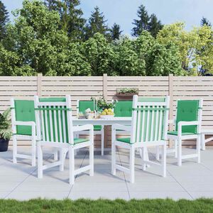 vidaXL Coussins de chaise de jardin &agrave; dossier bas lot de 6 vert