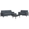 vidaXL Ensemble de canap&eacute;s 3 pcs avec coussins Gris fonc&eacute; Velours
