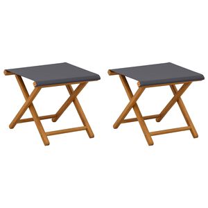 vidaXL Chaise Longue 2 pcs Bois d'eucalyptus massif Gris
