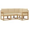 vidaXL Ensemble de canap&eacute;s d'ext&eacute;rieur 4 pc Blanc et Beige
