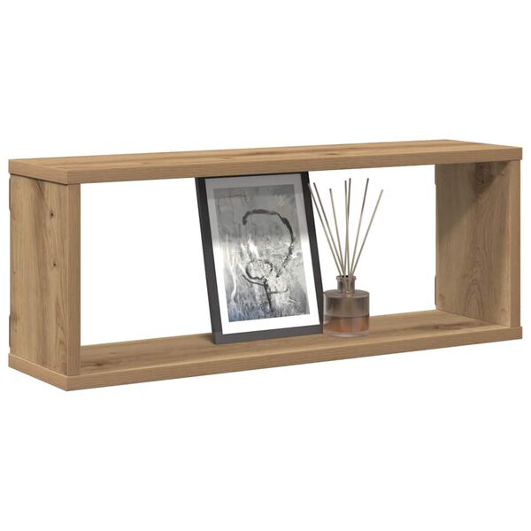 vidaXL &Eacute;tag&egrave;res cube murales 4 pcs ch&ecirc;ne artisanal 60x15x23 cm