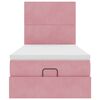 vidaXL Cadre de lit ottoman avec matelas rose 90x190 cm velours